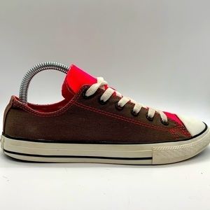 Girls Converse canvas double tongue low tops